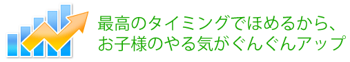 最高のタイミングでほめるから、お子様のやる気がぐんぐんアップ